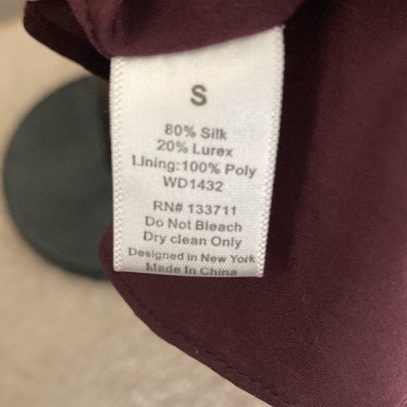 ⭐️silk eggplant dress with gold accents, asymmetrical flowy hem ⭐️ - Picture 4 of 4